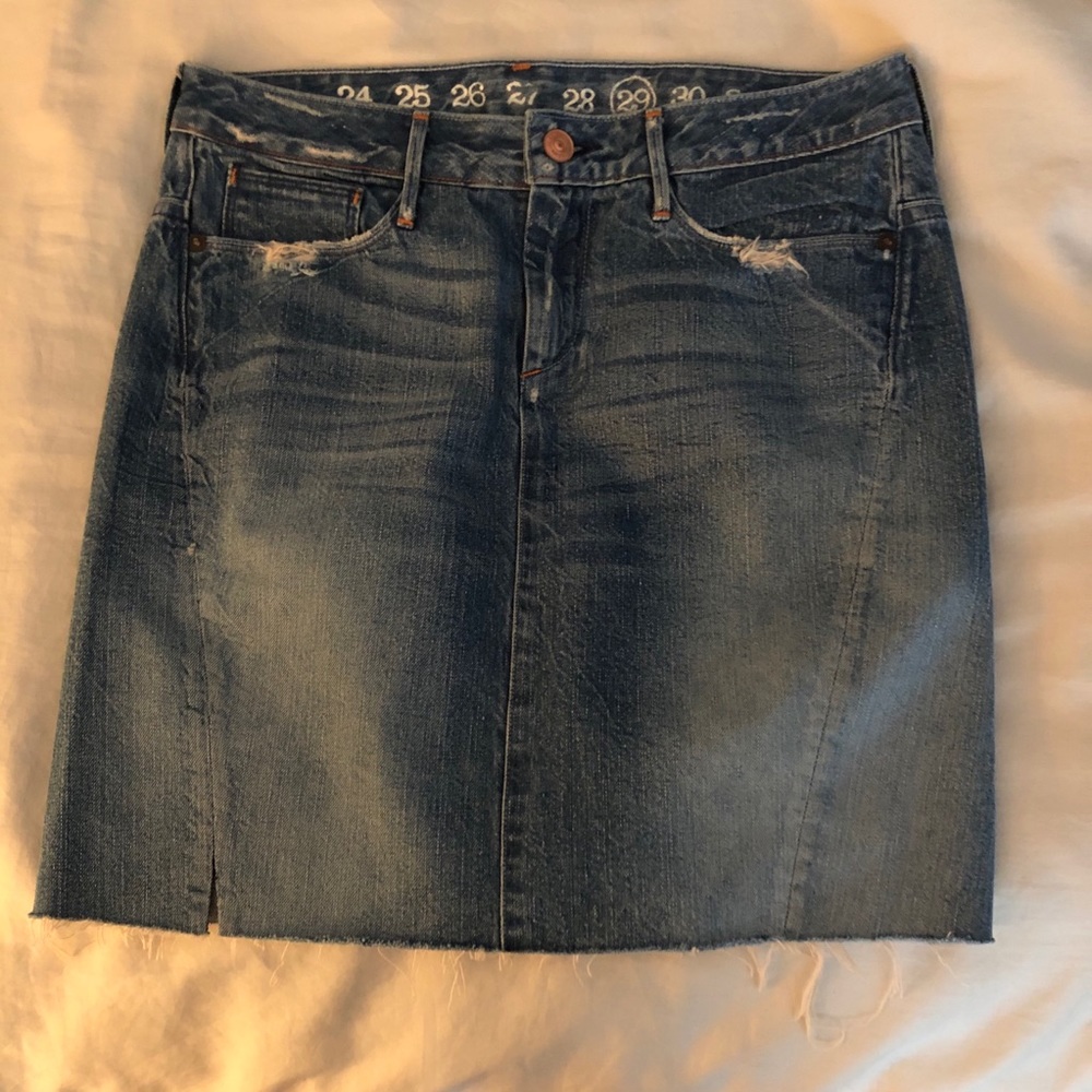 Earnest Sewn Raw Hem Denim Skirt, Size 29
